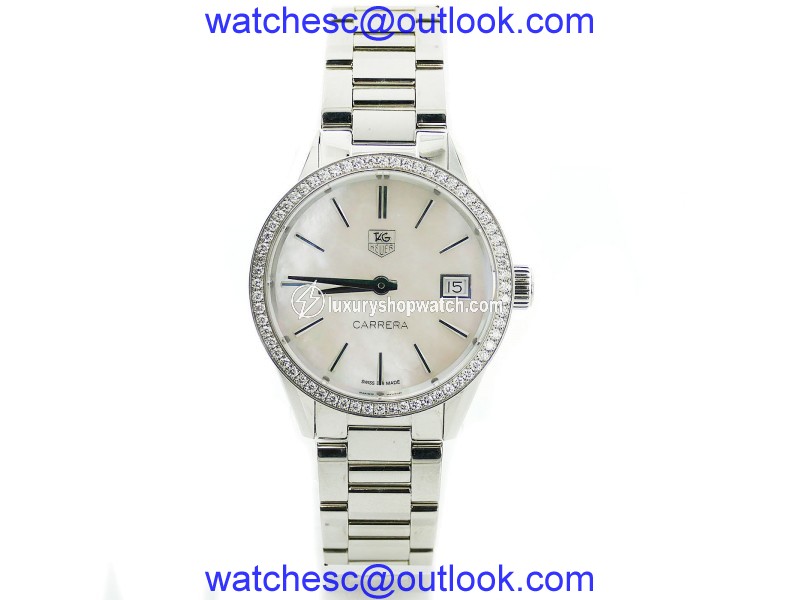 Tag Heuer Carrera WAR1315 Stainless Steel with Diamonds Quartz 33mm Mens Watch Tag Heuer