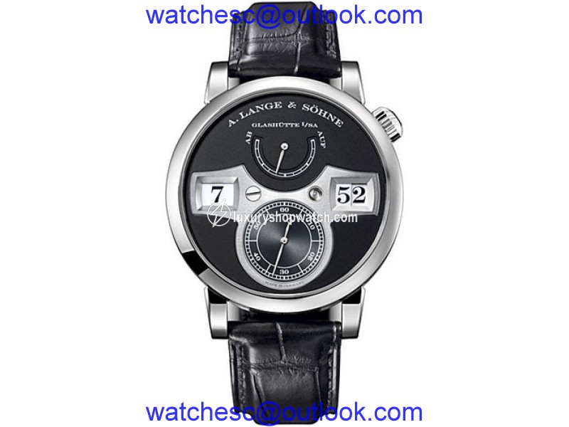 A. Lange and Sohne Zeitwerk 140.029 18K White Gold with Black Dial 41.9mm Mens Watch A. Lange and Sohne