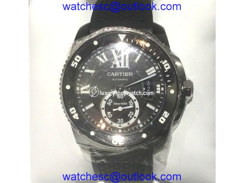 Cartier Calibre Carbon Diver Stainless Steel 42mm Watch Cartier