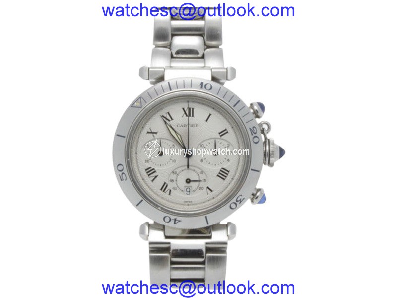Cartier Stainless Steel 38mm Pasha Chronograph Unisex Quartz Watch Cartier