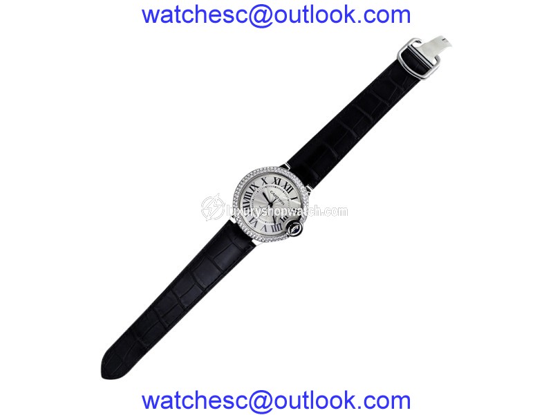 Cartier Ballon Bleu W6920046 Automatic Alligator Strap Watch Cartier
