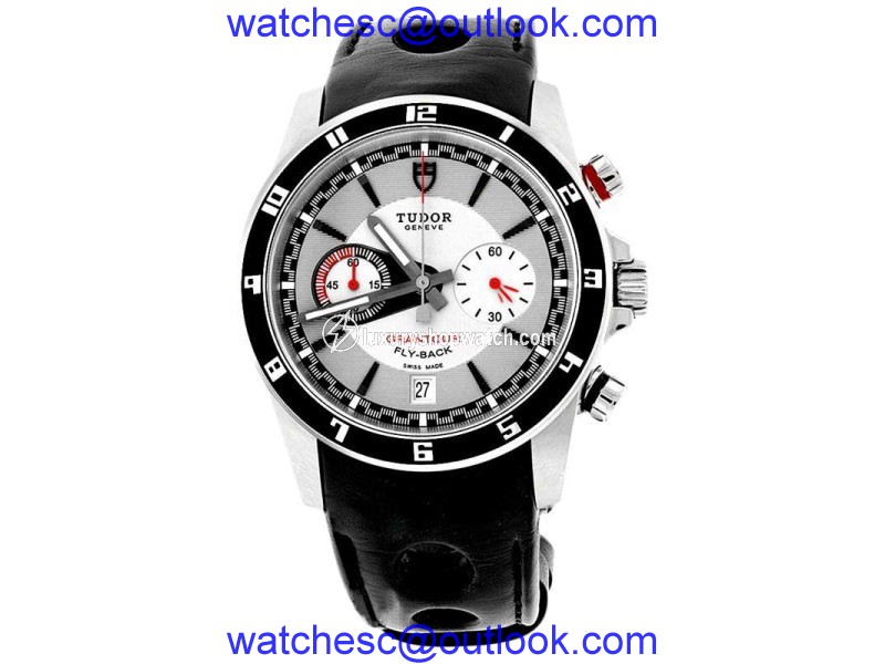 Tudor 20550N Grantour Chronograph Fly-Back Black Lacquered Steel Bezel Watch Tudor