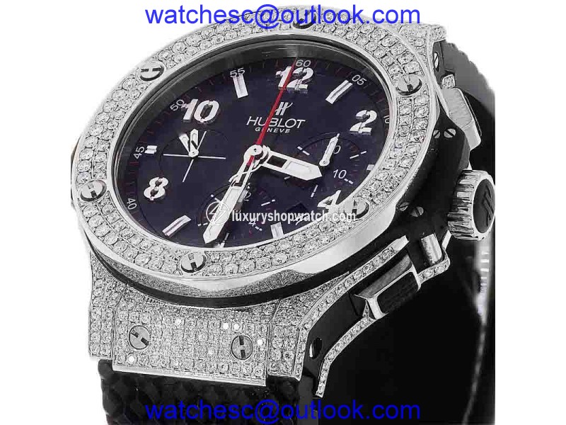 Hublot Big Bang 301.SX.130.RX Diamond Carbon Dial Rubber Strap Watch Hublot