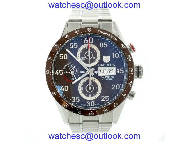 Tag Heuer Carrera CV2A12 Stainless Steel Automatic Brown Dial 43mm Mens Watch Tag Heuer