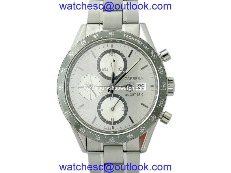 Tag Heuer Carrera CV2011 Stainless Steel Grey Dial 44mm Mens Watch Tag Heuer