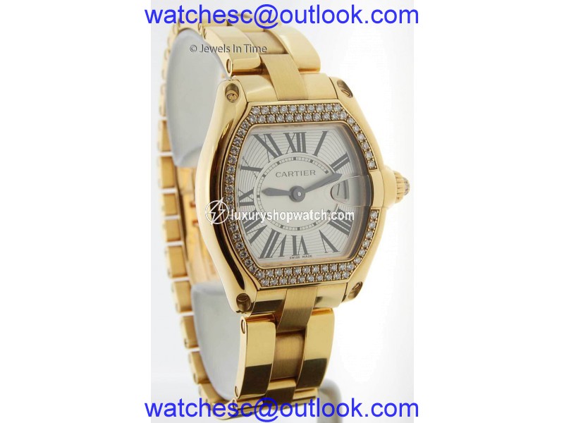 Cartier Roadster 2676 18K Yellow Gold & Diamonds Quartz 30mm Womens Watch Cartier