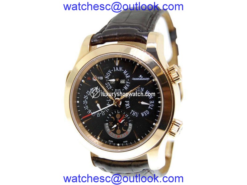 Jaeger LeCoultre Master Grande Reveil Q163247A 18K Rose Gold & Leather Automatic 43mm Mens Watch Jaeger LeCoultre