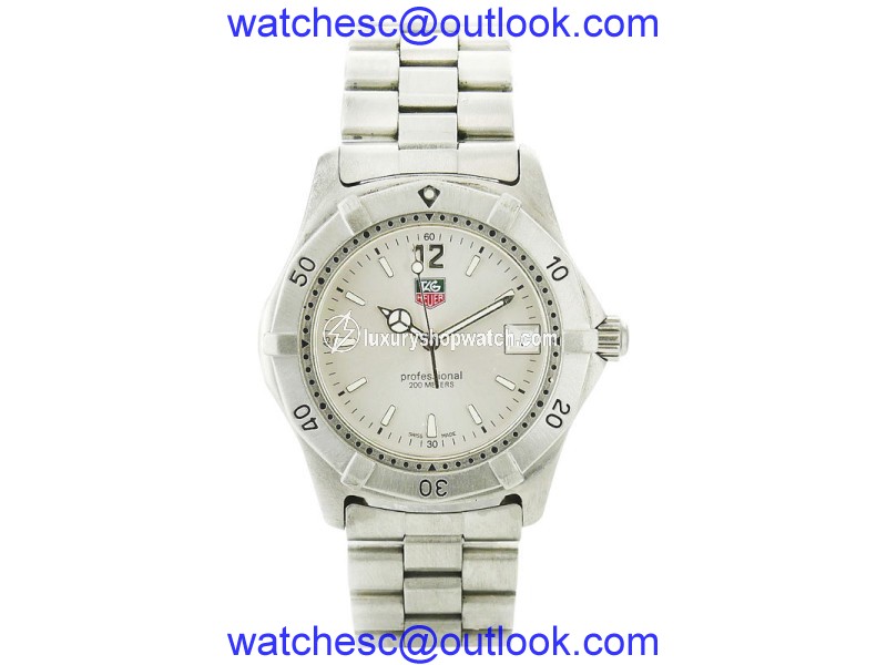 Tag Heuer WK1112-0 Stainless Steel Silver Dial Quartz 37mm Mens Bracelet Watch Tag Heuer