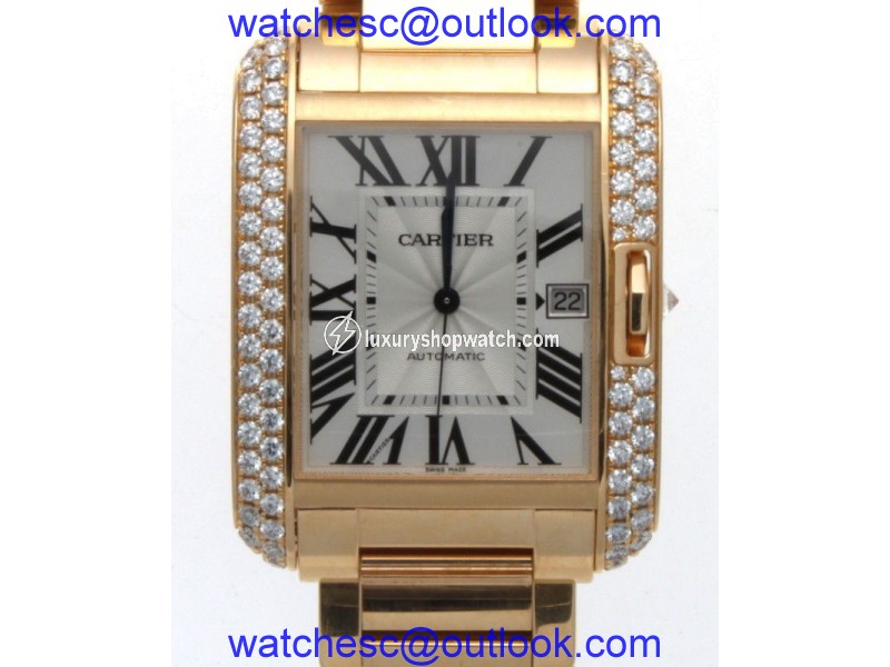 Cartier Tank Anglaise WT100004 18K Yellow Gold Automatic 47mm Mens Watch Cartier
