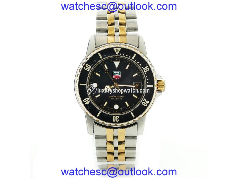 Tag Heuer 925.213G-2 Two Tone Stainless Steel with Black Dial 37mm Mens Watch Tag Heuer