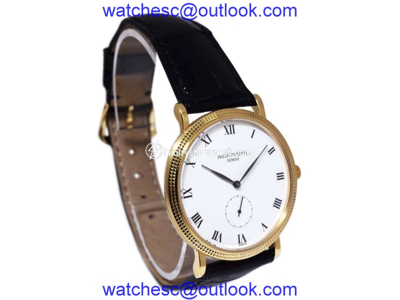 Patek Philippe Calatrava 3919 18K Yellow Gold & Leather Manual 33mm Mens Watch Patek Philippe