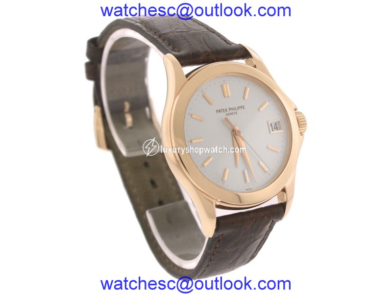 Patek Phillippe Calatrava 5107R 18K Rose Gold / Leather with Ivory Dial 37mm Mens Watch Patek Philippe