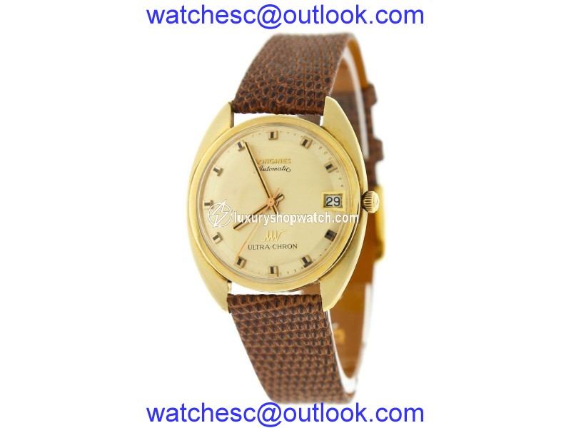Longines Ultra-Chron 14K Yellow Gold Automatic 35mm Mens Watch Longines