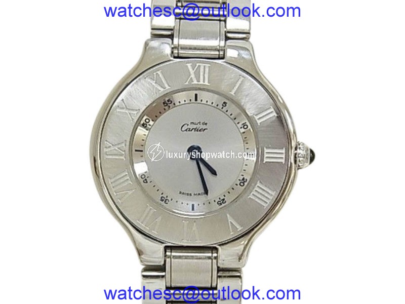 Cartier Must 21 W10109T2 Stainless Steel Silver Dial Quartz 28mm Womens Watch Cartier