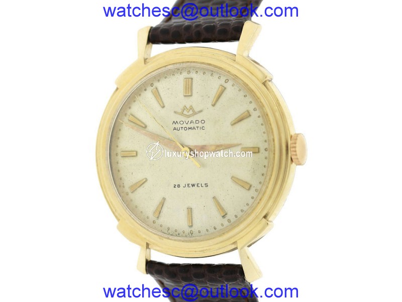 Movado 28 Jewels 14K Yellow Gold Automatic Vintage 23mm Womens Watch Movado