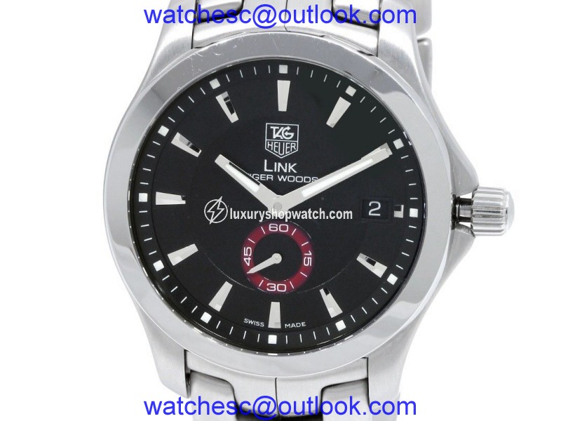 Tag Heuer Tiger Woods WJ2110 Stainless Steel with Black Dial Automatic 38mm Mens Watch Tag Heuer