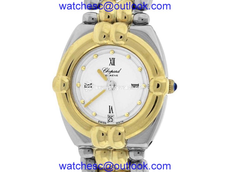 Chopard Gstaad 32/8117 18K Yellow Gold & Stainless Steel White Dial Quartz 23mm Womens Watch Chopard