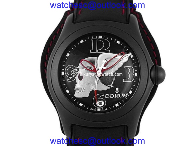 Corum Bubble Night Flyer 82.150.20 PVD Coated Stainless Steel & Leather Automatic 45mm Mens Watch Corum