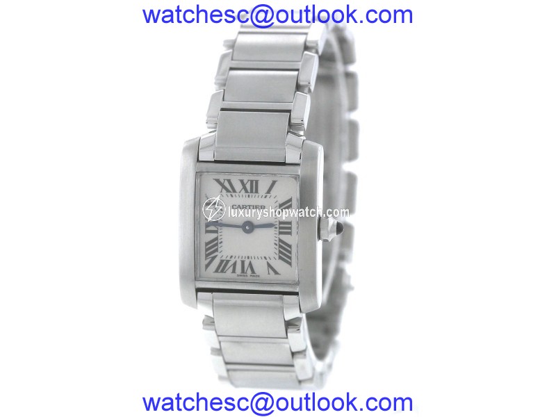 Cartier Tank Francaise W51008Q3 2384 Stainless Steel Ivory Dial Quartz 20.25mm Womens Watch Cartier