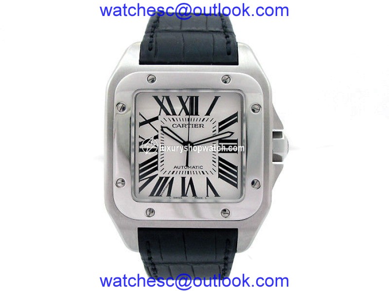Cartier Santos W20073X8 Stainless Steel & Leather Automatic 51.1mm Mens Watch Cartier