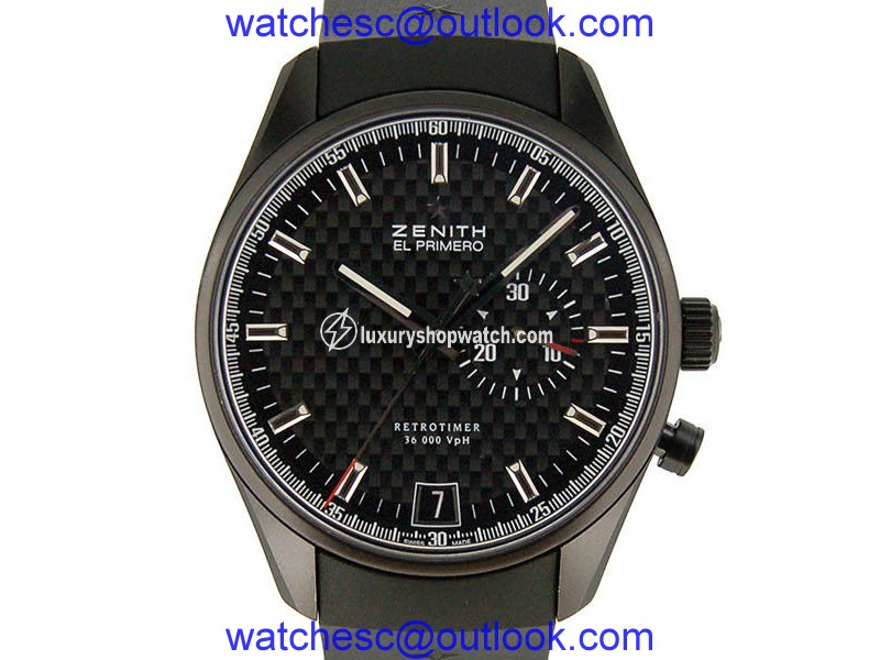 Zenith El Primero 75.2030.4055 / 21.R 580 Stainless Steel & Rubber Automatic 42mm Mens Watch Zenith