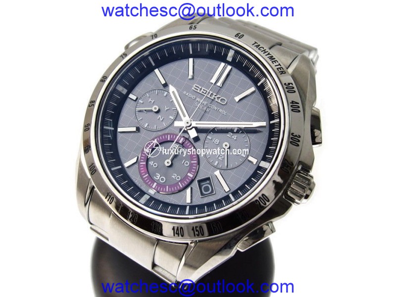 Seiko Brightz Chrono SAGA075 8B82-0AE0 Stainless Steel Quartz 41.3mm Mens Watch Seiko