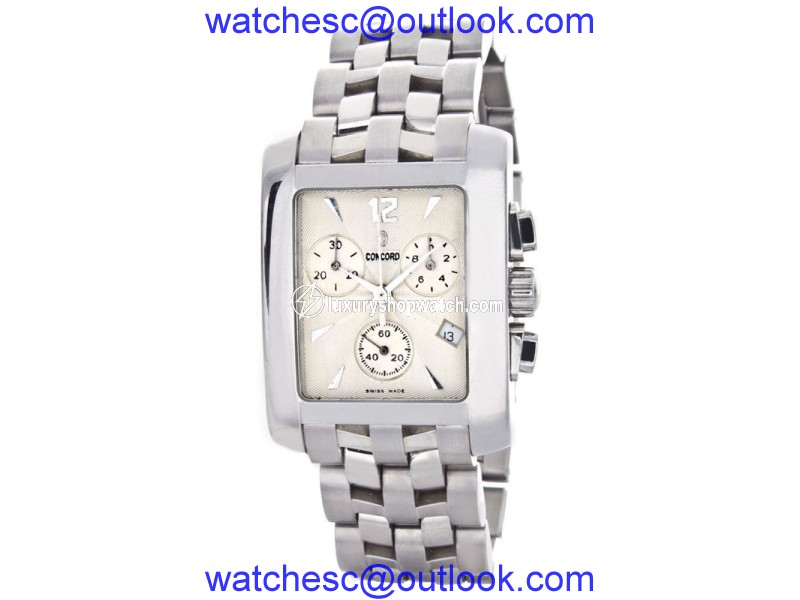 Concord 14.H1.610 Beige Dial Stainless Steel Bracelet Chronograph Womens Watch Concord