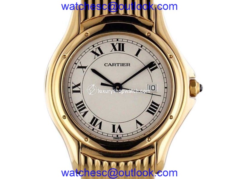 Cartier Cougar 1165-1 18K Yellow Gold Bracelet Quartz Movement Watch Cartier