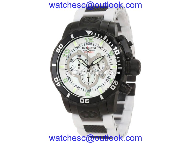 Invicta 1025 Corduba White Dial Polyurethane Chronograph Men's Watch Invicta
