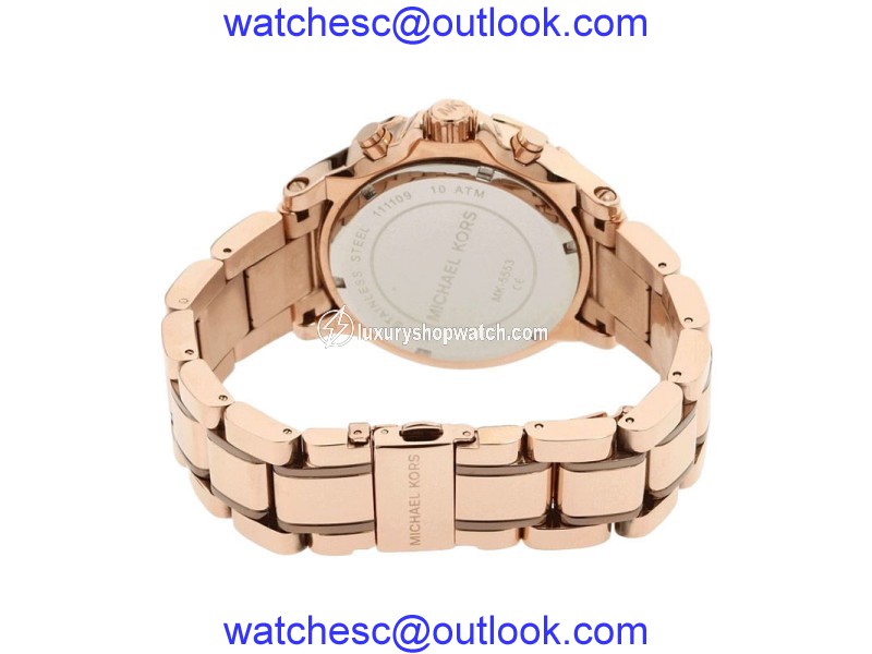 Michael Kors MK5553 Chronograph Two Tone Brown Dial Women's Chronograph Watch Michael Kors