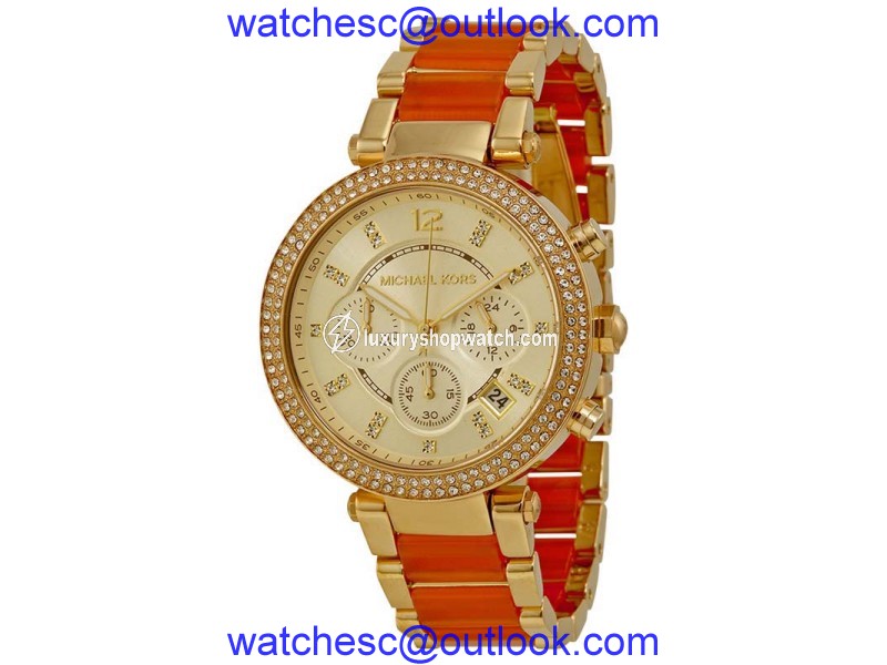 Michael Kors MK6139 Champagne Dial Gold Tone Multifunction Women's Watch Michael Kors