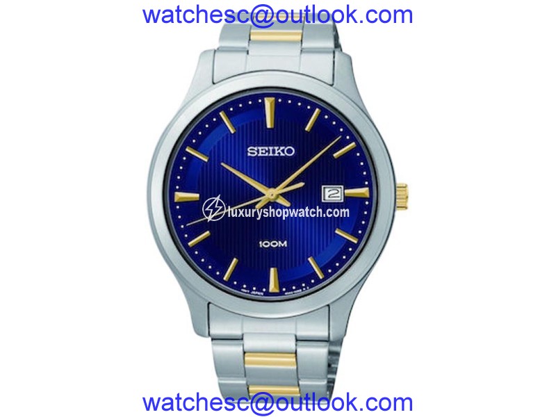 Seiko SUR081 Three-Hand Date Stainless Steel Two-Tone Mens Watch Seiko