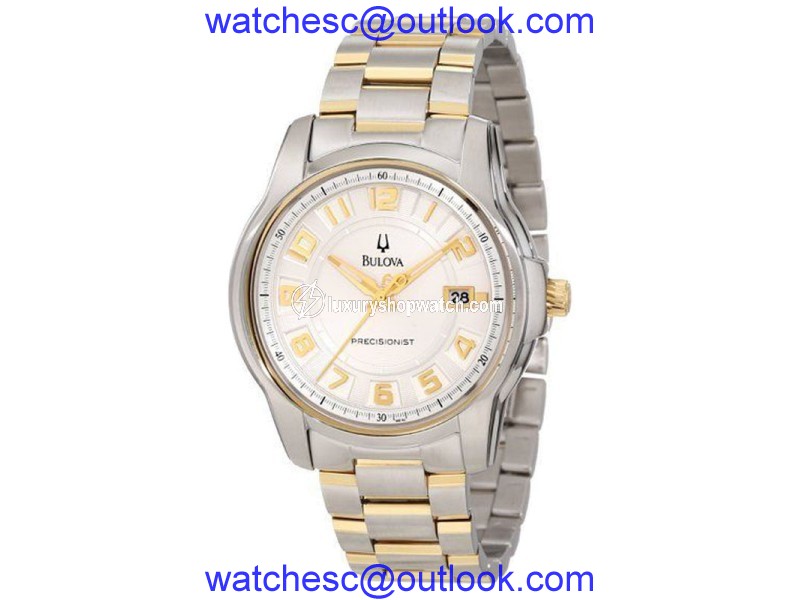 Bulova Precisionist Claremont 98B140 Two-Tone Bracelet Mens Watch Bulova