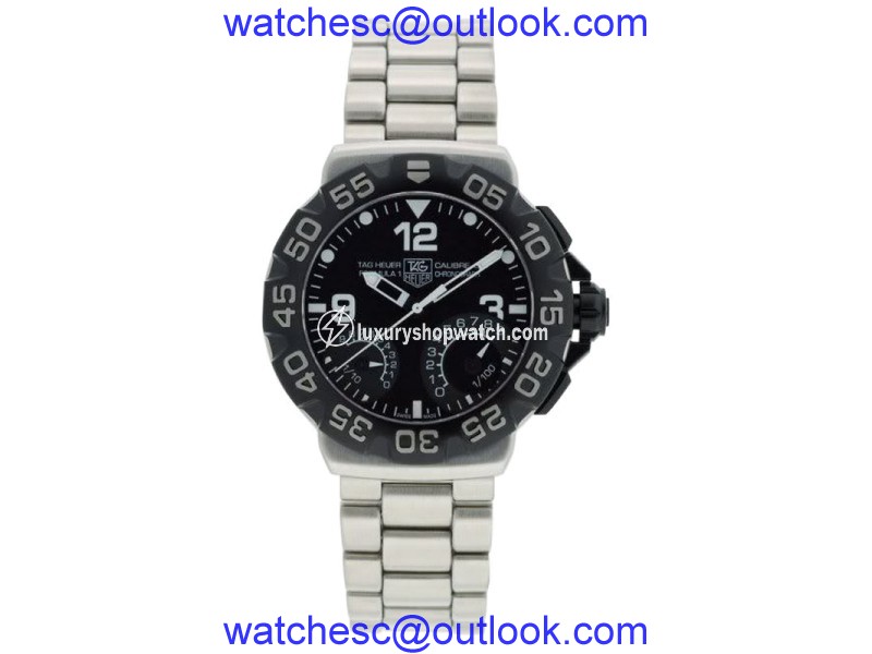 Tag Heuer CAH7010.BAO854 Formula 1 Calibre S Chrono Black Dial Steel Band Watch TAG Heuer