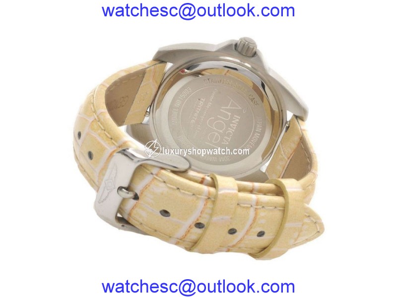 Invicta Angel White Dial Interchangeable Leather Band Women's Watch Invicta