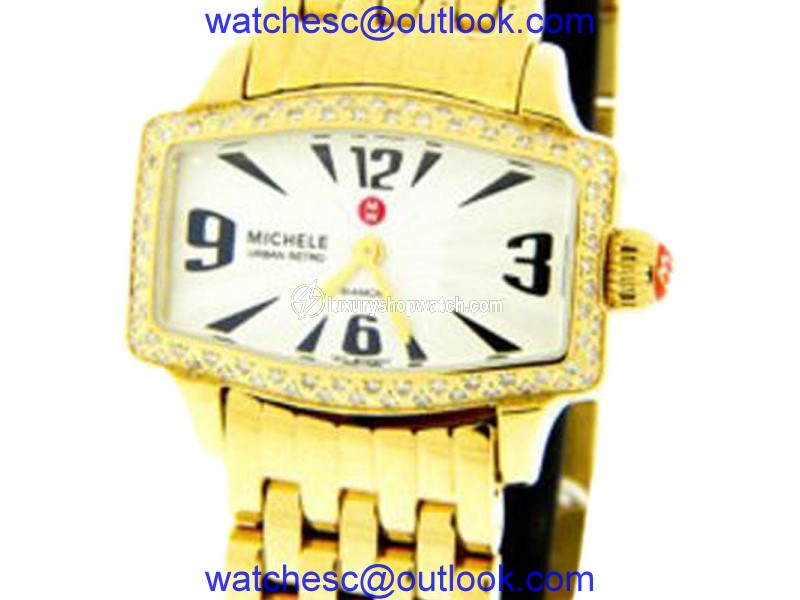 Michele MWW02R000002 Diamond Gold-tone Stainless Steel Watch Michele