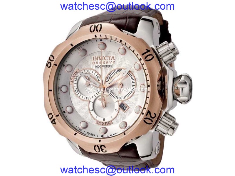 Invicta 0359 Reserve Venom Chronograph Leather Band Quartz Watch Invicta