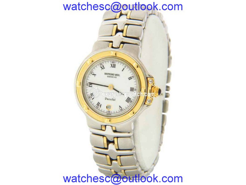 Raymond Weil 9990 Parsifal Two-tone White Date Dial Swiss Quartz Watch Raymond Weil