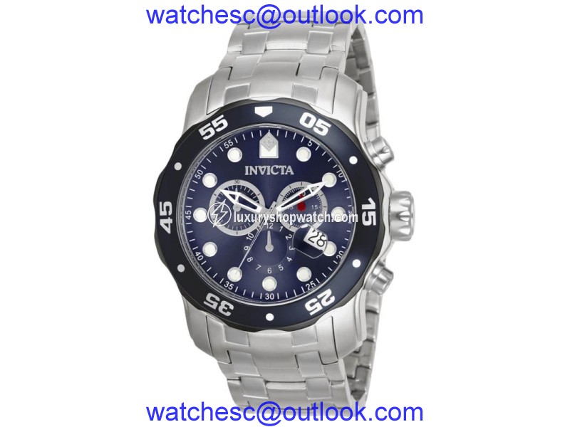 Invicta 80057 Pro Diver Chronograph Blue Dial Stainless Steel Quartz Watch Invicta