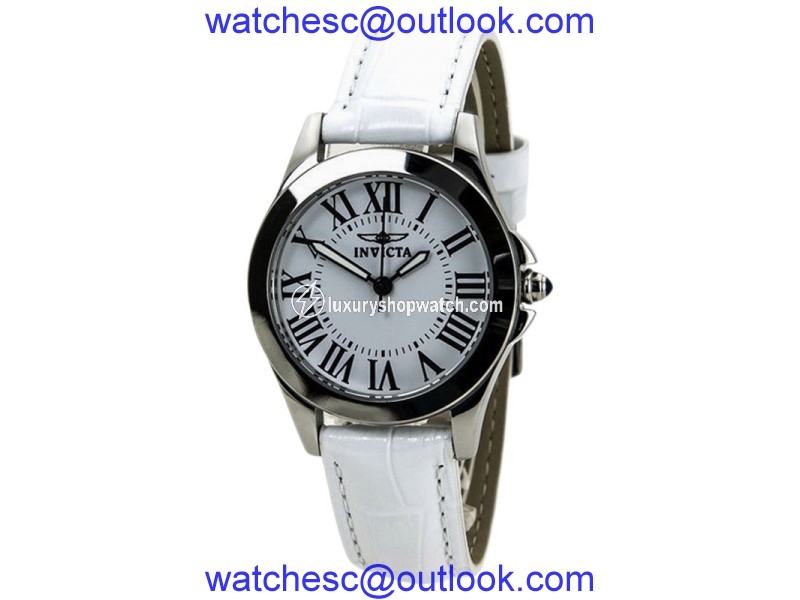 Invicta 15935 Angel White Dial Interchangeable Leather Band Watch Invicta