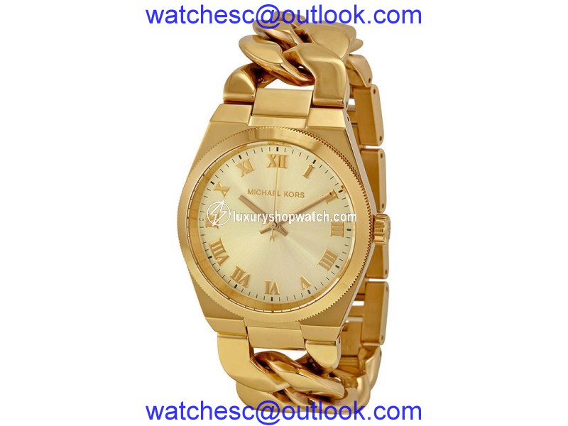 Michael Kors MK3393 Channing Champagne Dial Gold Tone Stainless Women's Watch Michael Kors