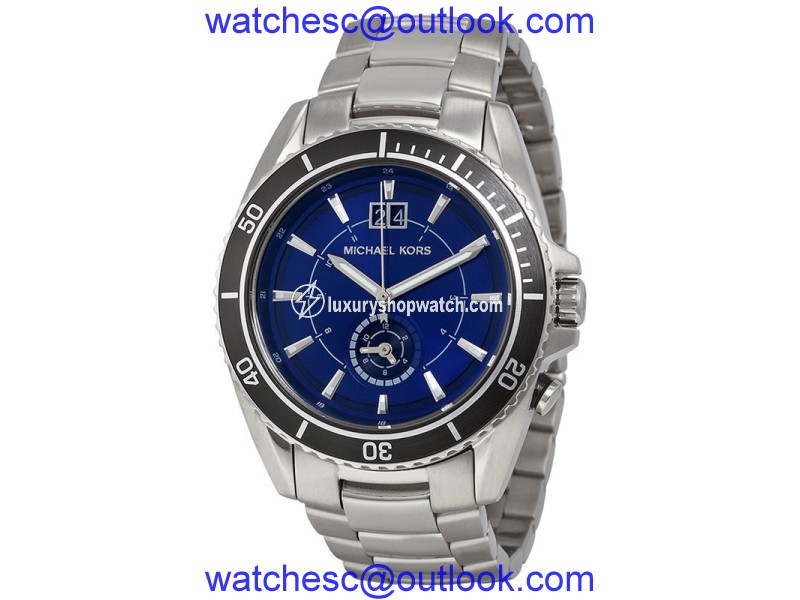 Michael Kors MK8400 Jetmaster Blue Dial Stainless Steel Mens Watch Michael Kors