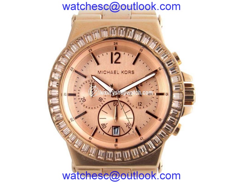 Michael Kors MK5412 Rose Gold Tone Crystals on Bezel Bracelet Women's Watch Michael Kors