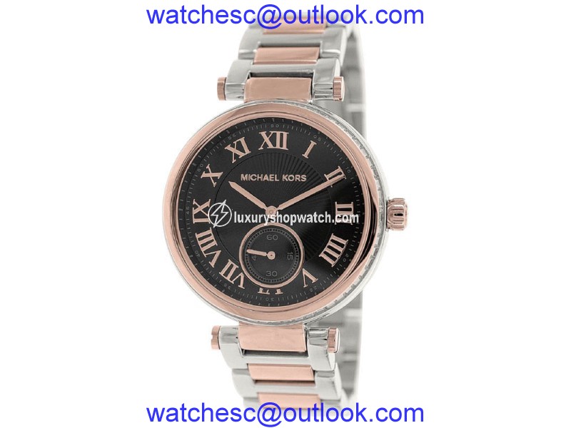 Michael Kors Skylar MK5957 Black Dial Two Tone Stainless Steel Bracelet Womens Watch Michael Kors