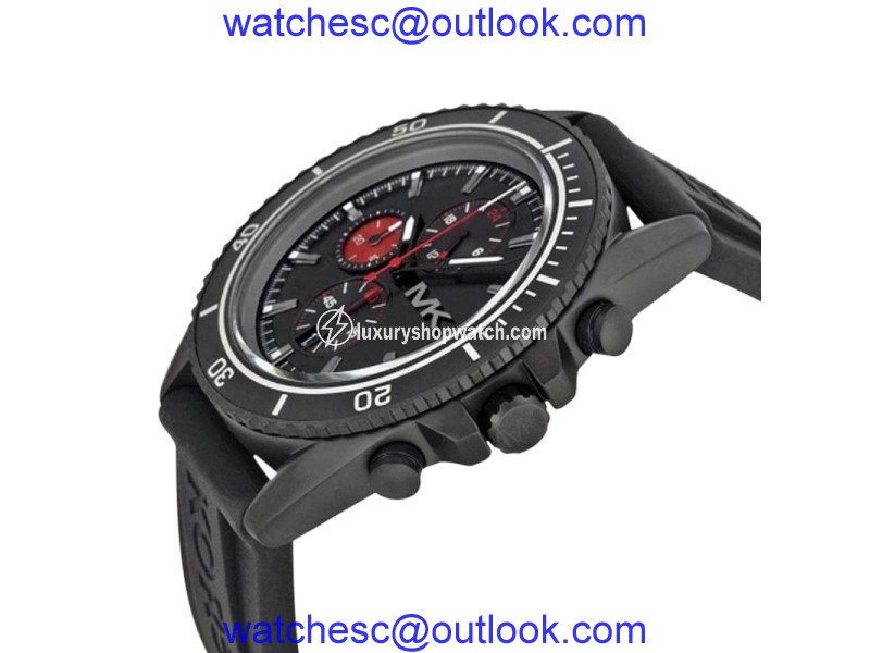 Michael Kors Chrono MK8377 Black Dial Black Silicone Jet Master Men's Watch Michael Kors