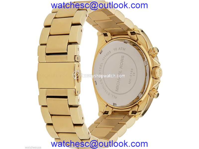 Michael Kors MK5166 Golden Runway Gold Tone Chronograph Glitz Analog Watch Michael Kors