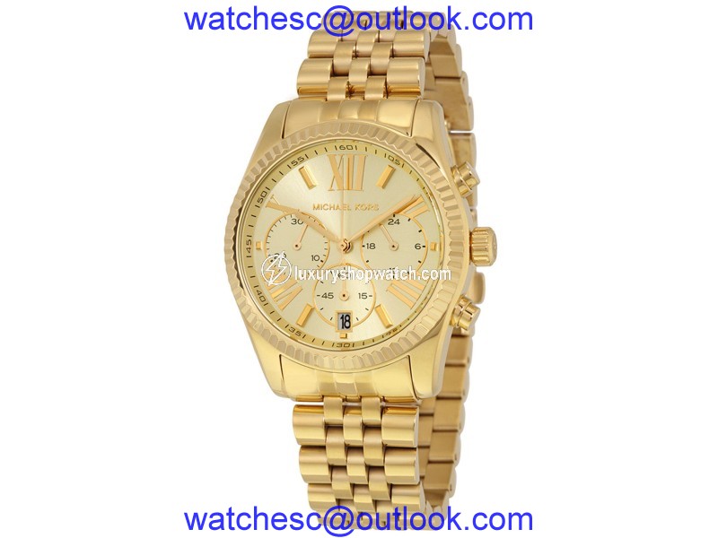 Michael Kors MK5556 Lexington Champagne Dial Gold Tone Chronograph Womens Watch Michael Kors