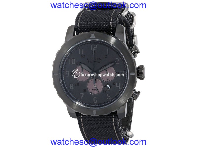 Citizen CA4098-06E Eco Drive Black Dial Nylon Strap Chronograph Men's Watch Citizen