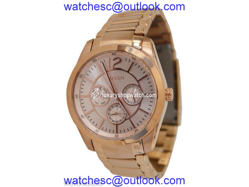 Fossil BQ1458 Rose Gold Tone Stainless Steel Quartz 38mm Womens Watch Fossil