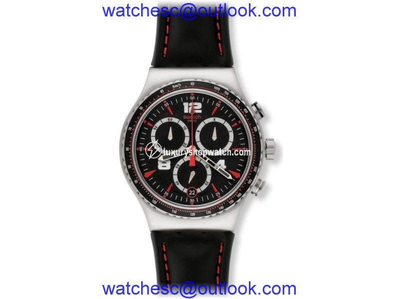 Swatch Pudong YVS404 Black Dial Chronograph 43mm Watch Swatch